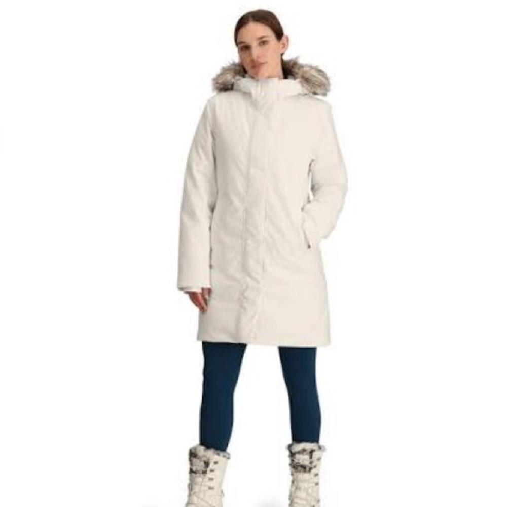 The North Face Women's Arctic Parka Jacket Coat 600 White Dune Fur Hood NWT XXL